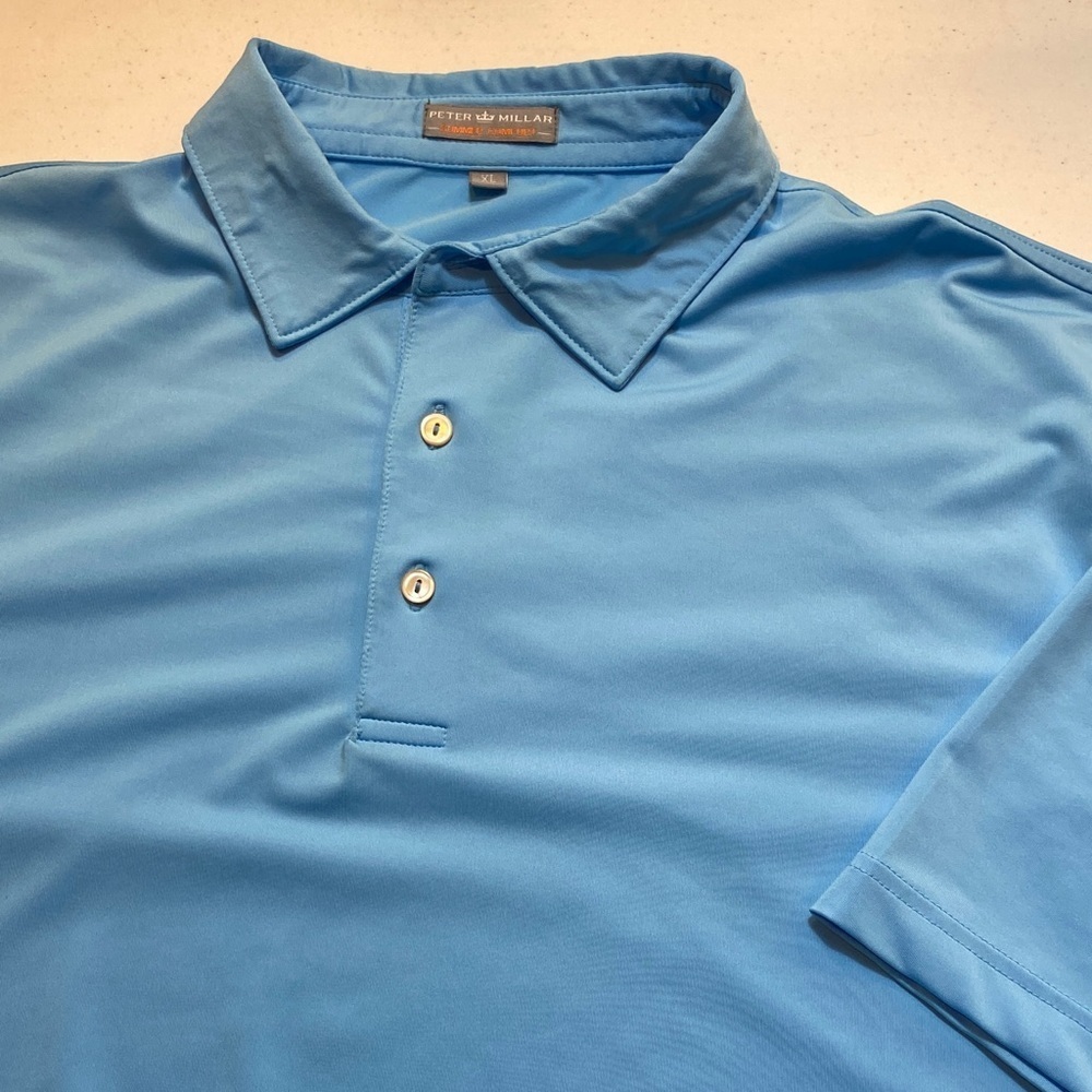Peter Millar Summer Comfort Sky Blue Polo Shirt XL
